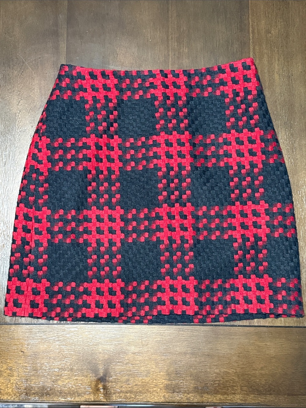 Muse for Boston Proper Red & Black Plaid Mini Skirt Y2K